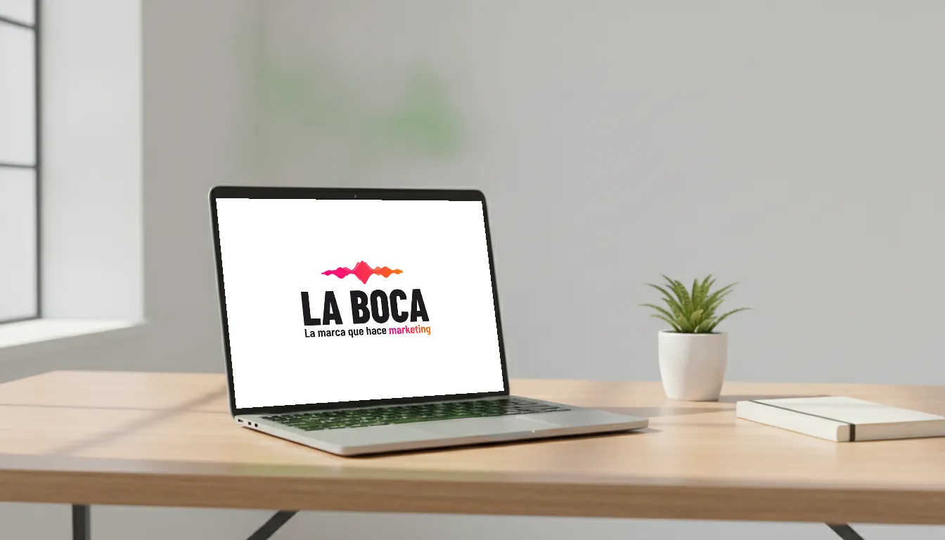 Portátil sobre una mesa de estudio con la web de La Boca en pantalla.